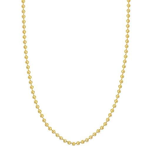 14k Yellow Gold 20in Bead Chain 4mm