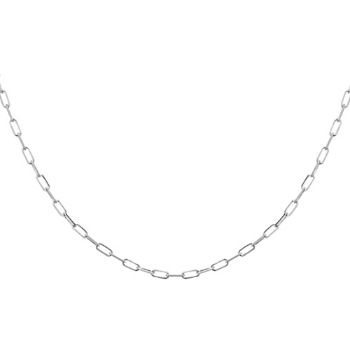 14k White Gold 20in Paper Clip Chain 2mm 02B41421900ZM