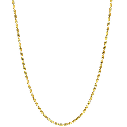 14k Yellow Gold 18in Long Bead Chain 1.50mm