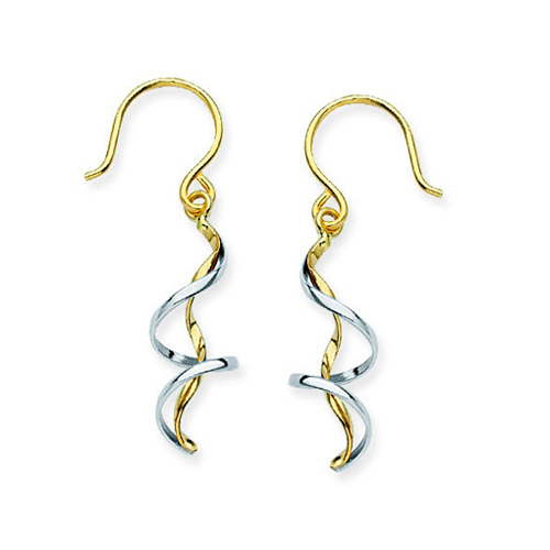14kt Twotone Gold Wire Twist Drop Earrings BY41425100MT