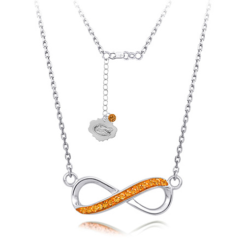 Sterling Silver University of Florida Crystal Infinity Necklace