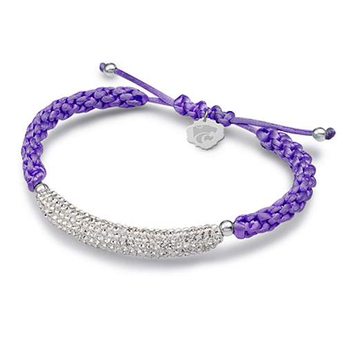 Sterling Silver Kansas State Wildcats Bar Bracelet