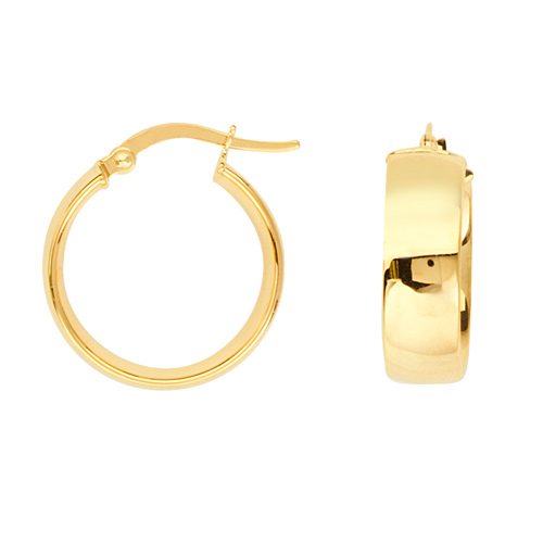 14kt Yellow Gold 3/4in Huggie Hoop Earrings 5mm