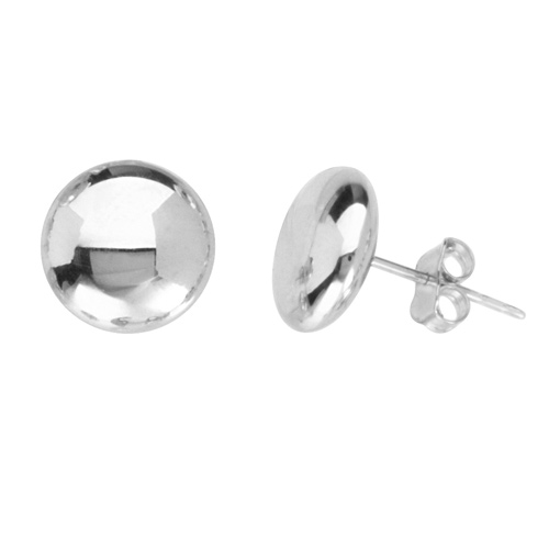 14kt White Gold 3/8in Flat Round Stud Earrings B41085020MT