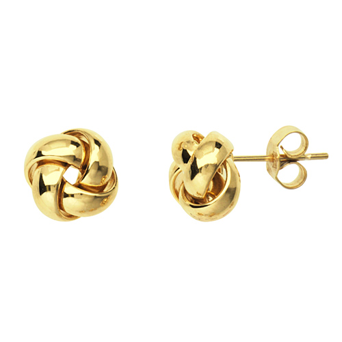 14kt Yellow Gold 3/8in Puffed Love Knot Earrings