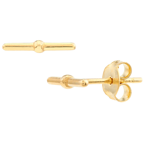 14k Yellow Gold T Bar Earrings
