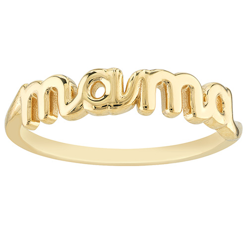 14k Yellow Gold Mama Ring Size 6