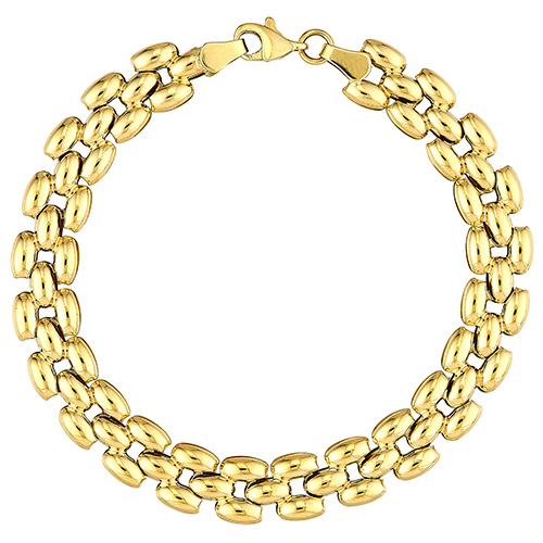 14k Yellow Gold Panther Link Bracelet 7.25in
