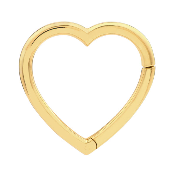 14k Yellow Gold Heart Push Lock Pendant