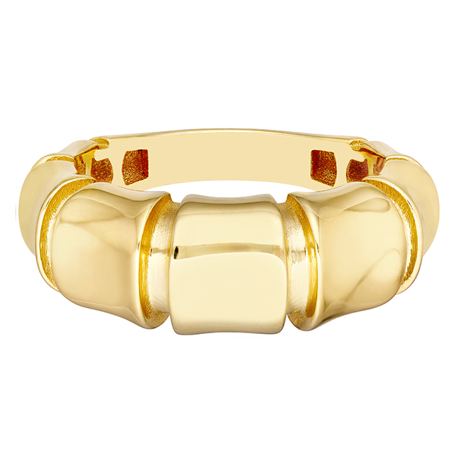 14k Yellow Gold Fluted Bamboo Ring