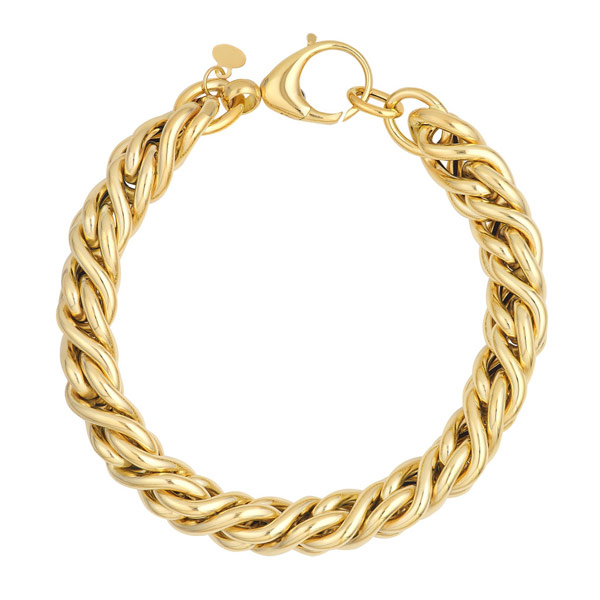 14k Yellow Gold 7.5in Bold Twisted Cable Bracelet 11mm Thick