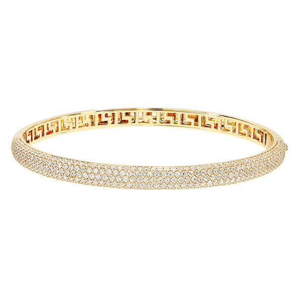 14k Yellow Gold 3 ct tw Diamond Pave Bangle Bracelet