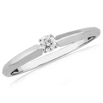 1/10 ct 10kt White Gold Diamond Solitaire Promise Ring