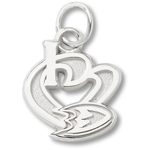 Sterling Silver 1/2in I Love the Anaheim Ducks Charm