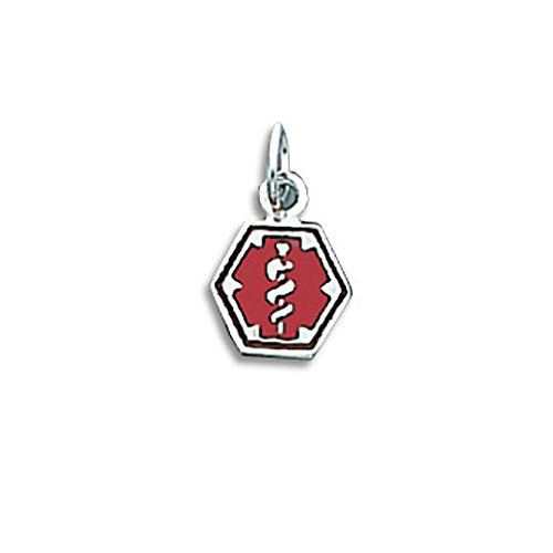 Hexagonal Medical Charm 1/4in - Sterling Silver