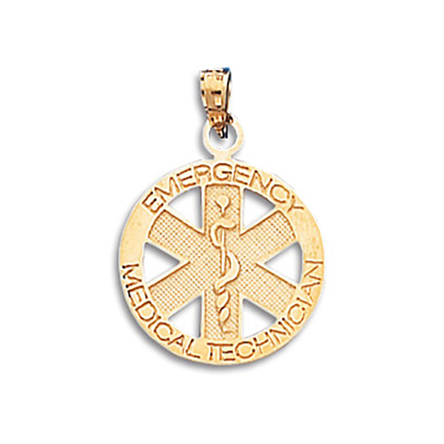 10kt Yellow Gold 3/4in Round EMT Pendant