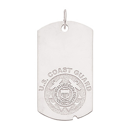 1 5/8in U.S. Coast Guard Dog Tag - Sterling Silver