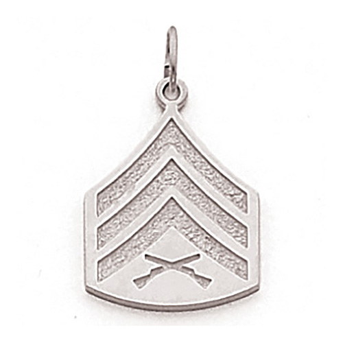 Sterling Silver 3/4in US Marine Corps Sergeant Pendant