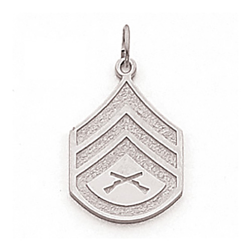 Sterling Silver 7/8in US Marine Corps Staff Sergeant Pendant