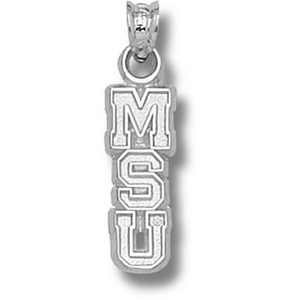 Michigan State University MSU Pendant 5/8in Sterling Silver