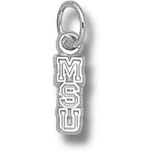 Michigan State University MSU Pendant 3/8in Sterling Silver