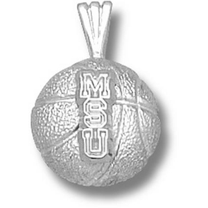 Michigan State Spartans 1/2in Sterling Silver Basketball Pendant