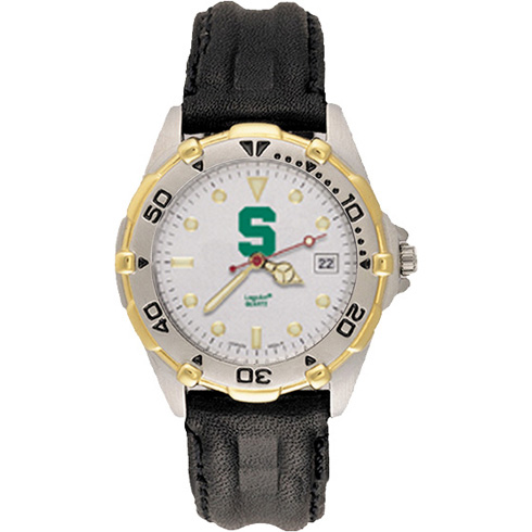 Michigan State Spartans Mens All Star Leather Watch