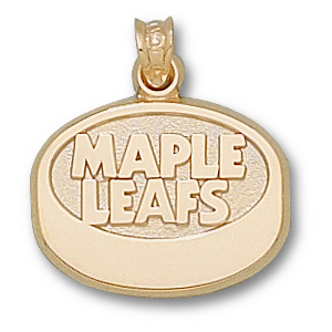 Toronto Maple Leafs Puck Pendant 5/8in 14k Yellow Gold