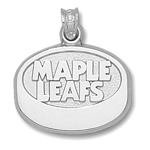 Toronto Maple Leafs Puck Pendant 5/8in Sterling Silver