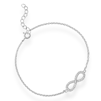 Sterling Silver 7in Cubic Zirconia Infinity Bracelet