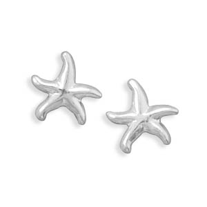 Sterling Silver Dainty Starfish Stud Earrings