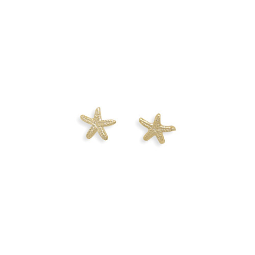 14kt Yellow Gold Plated Sterling Silver Starfish Stud Earrings