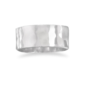 Sterling Silver 8mm Hammered Ring
