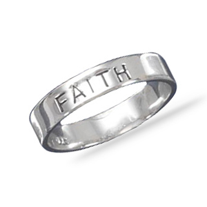 Sterling Silver 4mm Faith Ring