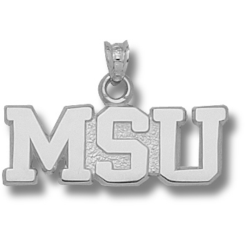Mississippi State 3/8in Sterling Silver MSU Pendant