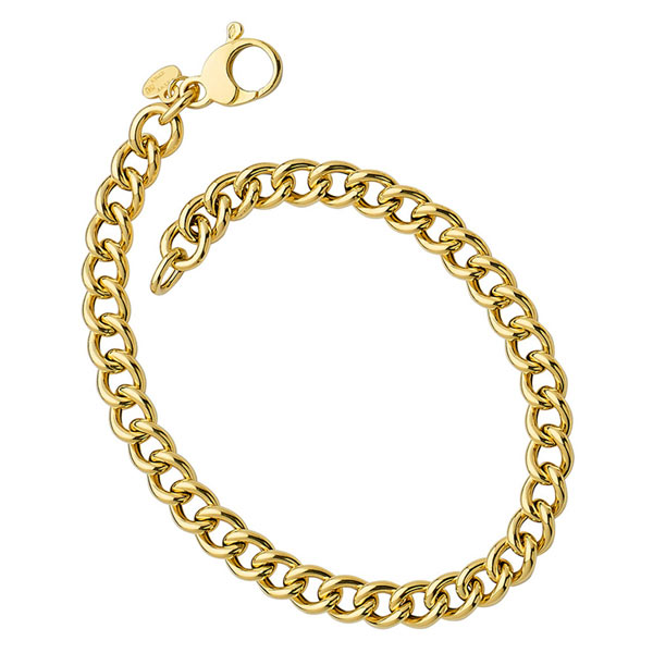 14k Yellow Gold Ladies' 7.5in Curb Link Bracelet 5.7mm Wide