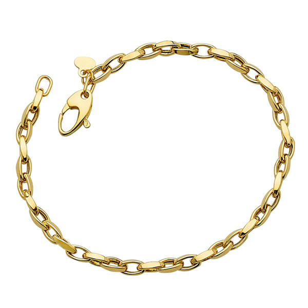 14k Yellow Gold Ladies' 7.5in Oval Link Bracelet 3.5mm Wide