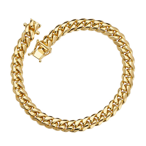 14k Yellow Gold 8in Solid Miami Cuban Link Bracelet 5.1mm Wide