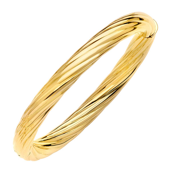 18k Yellow Gold Spiral Bangle Bracelet