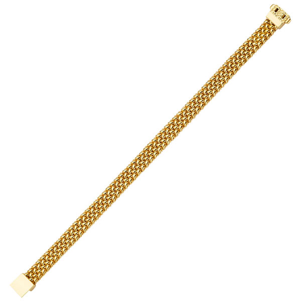 18k Yellow Gold Italian Flat Mesh Bracelet 7in