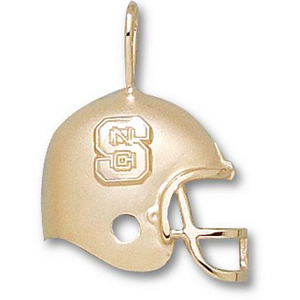 North Carolina State Helmet Pendant 3/4in 10k Yellow Gold