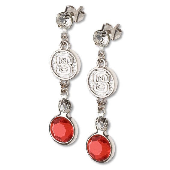 North Carolina State Crystal Logo Earrings