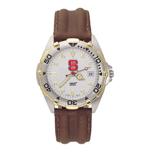 North Carolina State Wolfpack Mens All Star Leather Watch