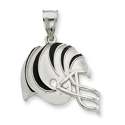 Cincinnati Bengals 3/4in Sterling Silver Helmet Pendant