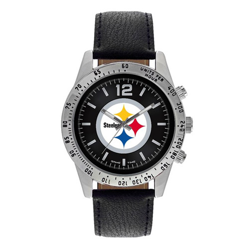 Pittsburgh Steelers Letterman Leather Watch