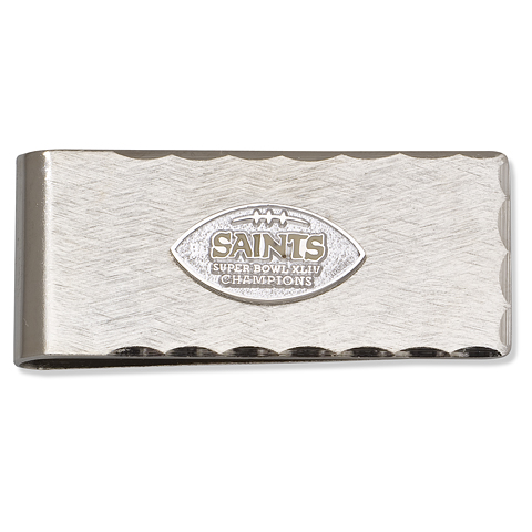 Silver Plated New Orleans Saints Superbowl 44 Champions Money Clip