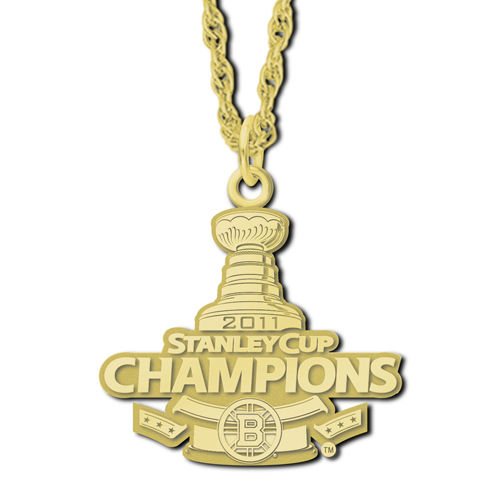 Boston Bruins Champions 18in Necklace 10kt Yellow Gold