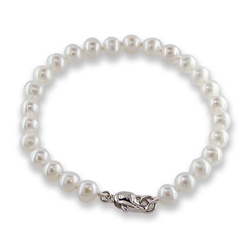 Sterling Silver Classic Cultured Freshwater Pearl Strand Bracelet