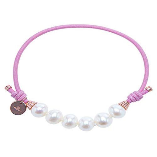 Sterling Silver Cultured Freshwater Pearl Pink Elastic Bracelet