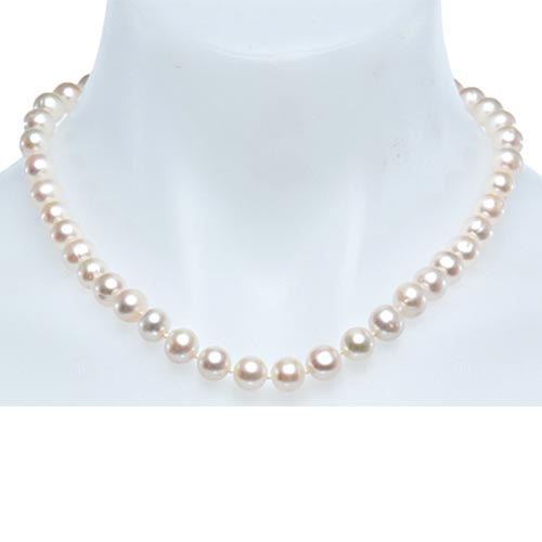 Sterling Silver 6mm Cultured Freshwater Pearl Strand Necklace